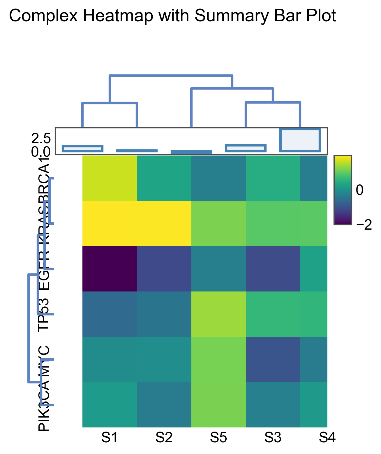 Complex Heatmap with Summary Bar Plot