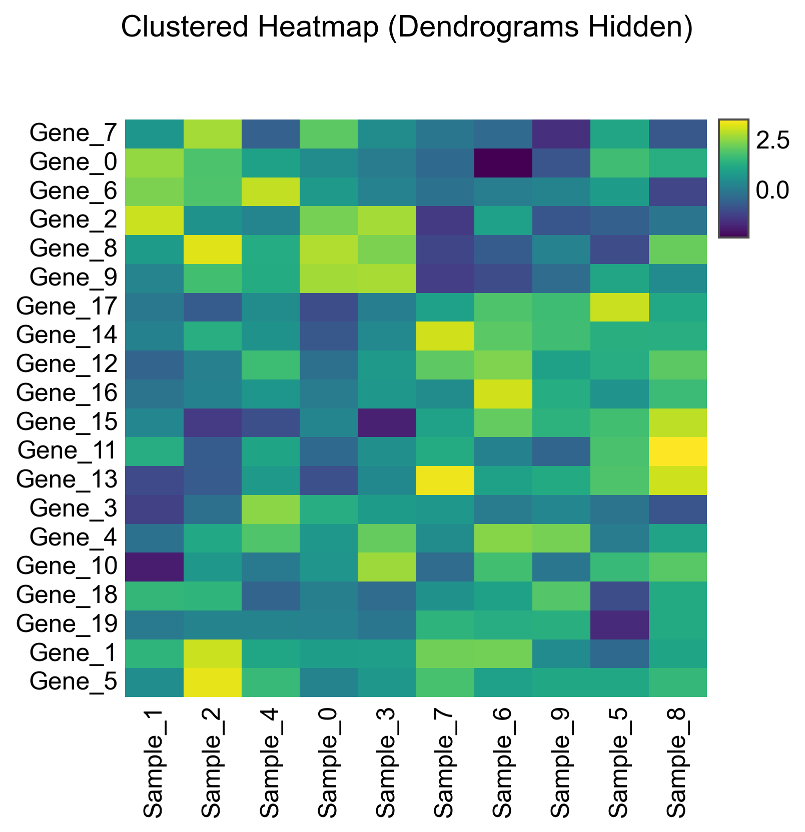 Clustered Heatmap (Dendrograms Hidden)