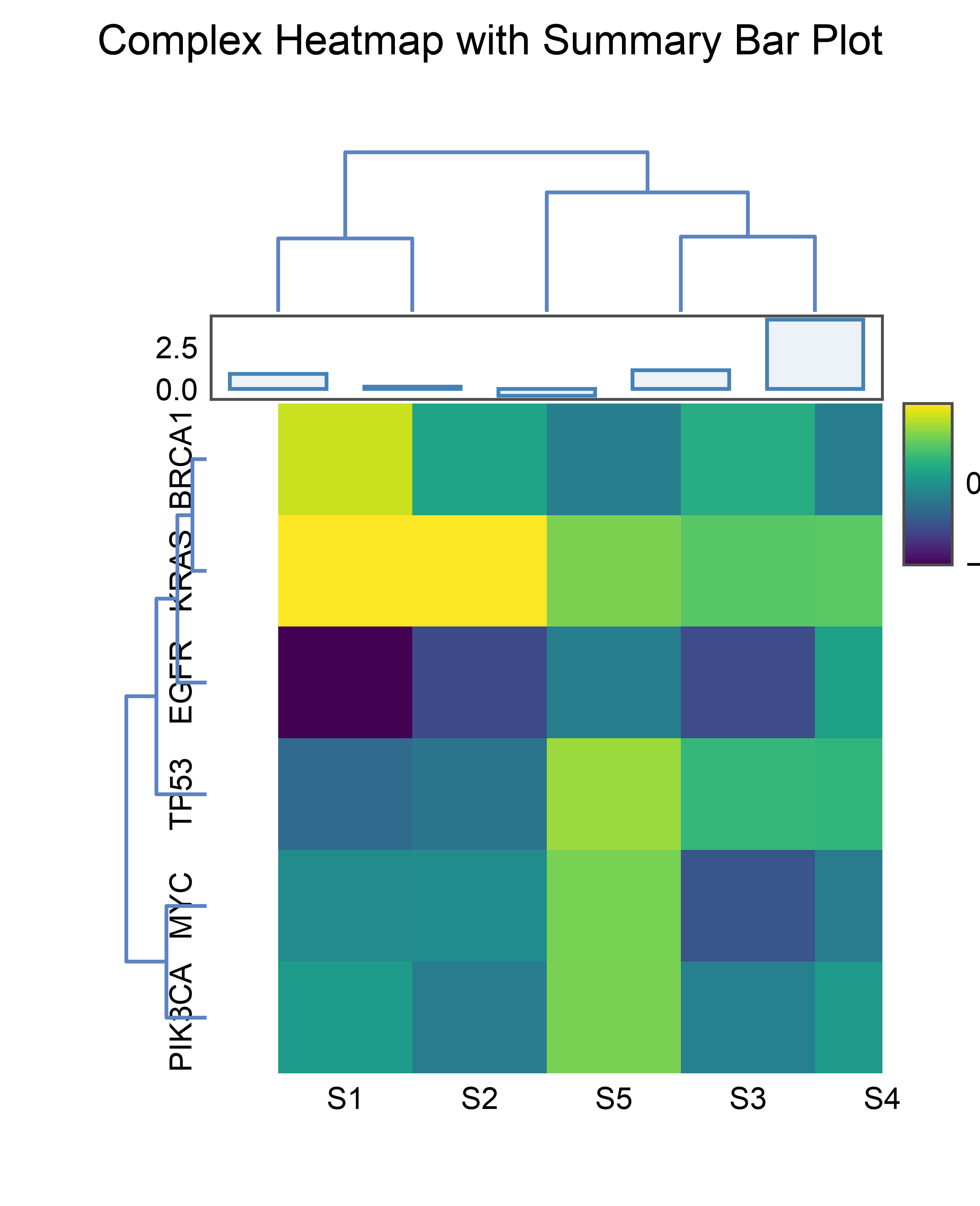 Complex Heatmap with Summary Bar Plot