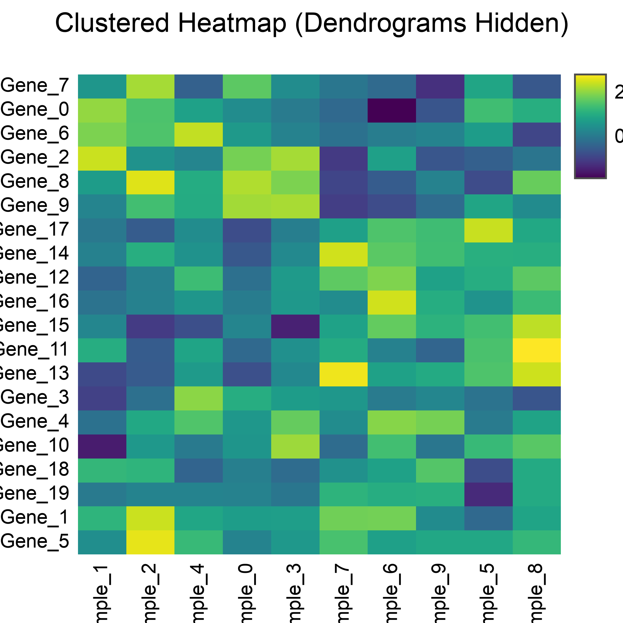 Clustered Heatmap (Dendrograms Hidden)